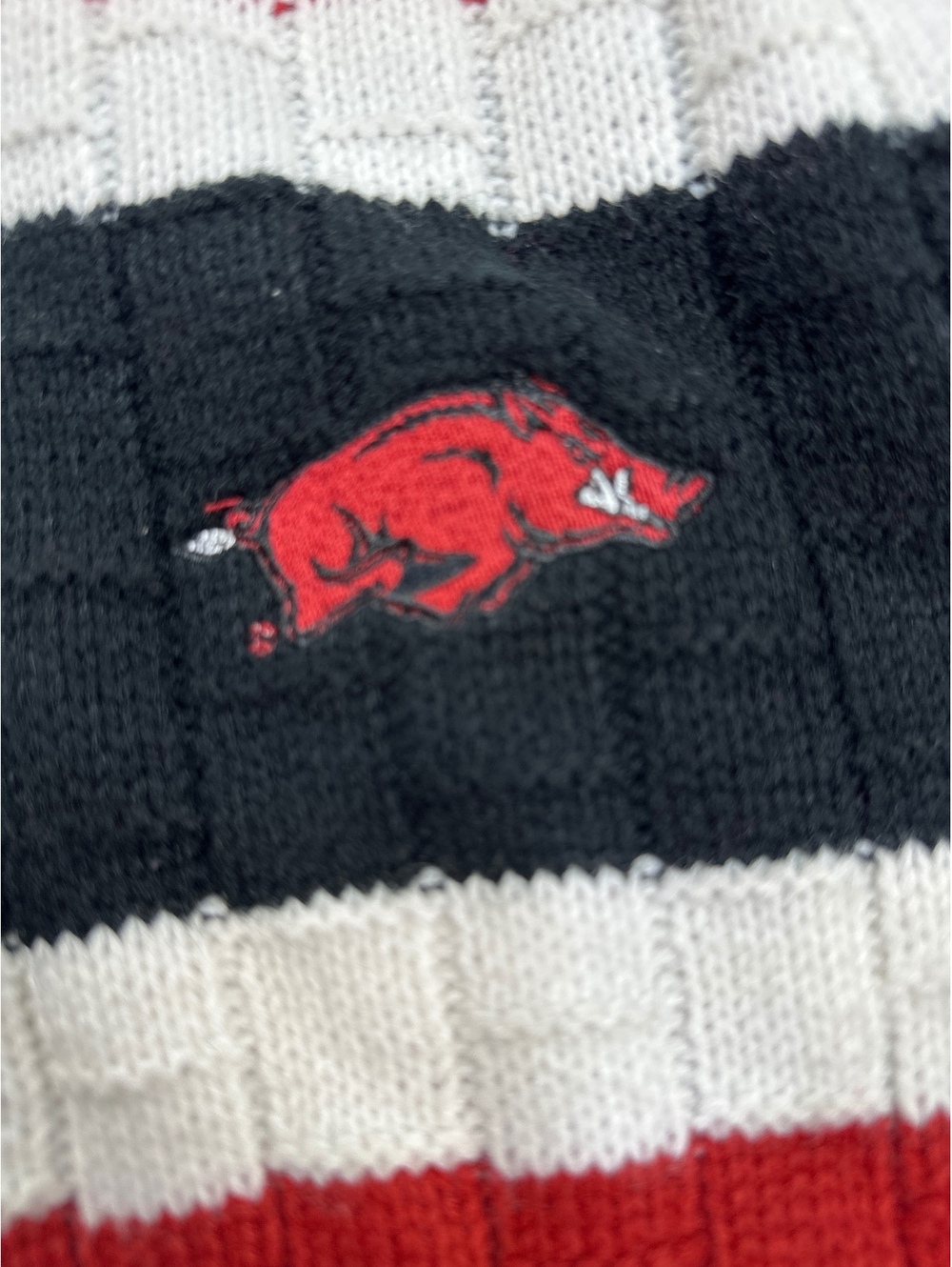 Little Earth Productions Men's Scarf Arkansas Razorbacks Red Black White Knit